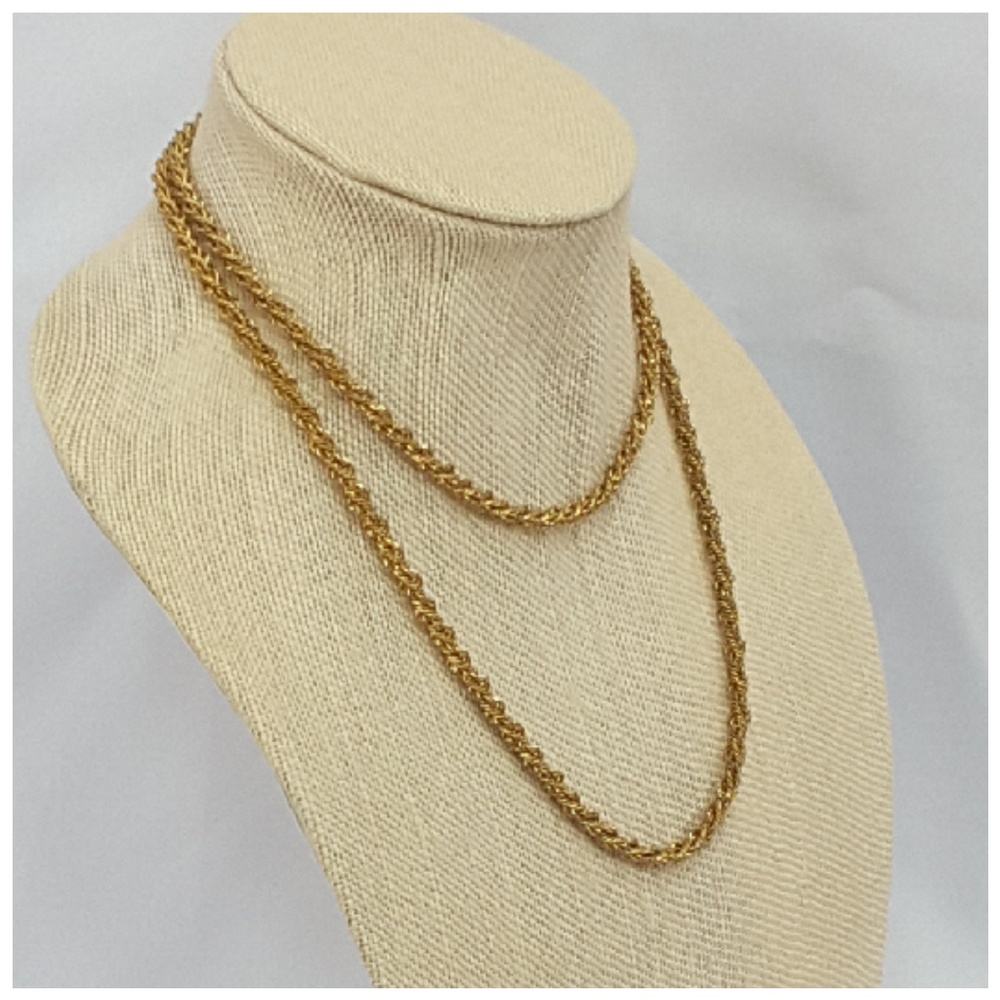 Goldtone Long Rope Style Necklace - Picture 5 of 8